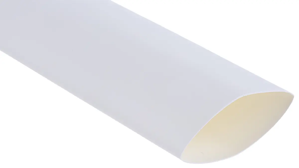 Produktfoto 1 von TE Connectivity RNF-100 Wärmeschrumpfschlauch, Polyolefin Weiß, Ø 25.4 mm Schrumpfrate 2:1, Länge 1.2m