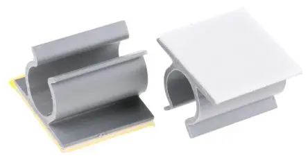 Produktfoto 1 von Essentra Kabelhalter Selbstklebend, Kabel-Ø 9.5 mm Polyvinylchlorid Grau 19.1mm x 15.1 mm x 19.1 mm