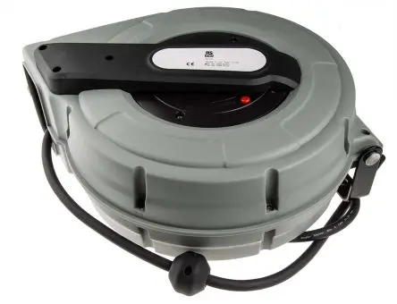 Produktfoto 1 von RS PRO Kabeltrommel, 9 m IP20 230V ac Aufrollautomatik