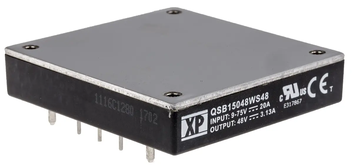 XP Power QSB15048W DC/DC-Wandler 150W 9→ 75 V dc IN, 48V dc OUT / 3.13A PCB-Montage 1.5kV dc isoliert