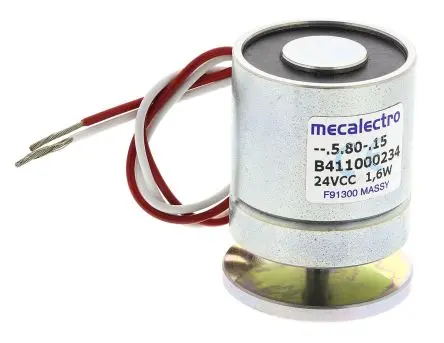 Produktfoto 1 von Mecalectro Haltemagnet, 150 N, 24V dc, ø 30 mm, Wechselstrom/Gleichstrom