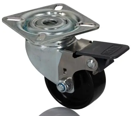 Produktfoto 1 von Tente Gebremst, schwenkbar Rolle, Rad ø 50 mm, 40 kg, Ges H. 70 mm, Rad B. 18 mm