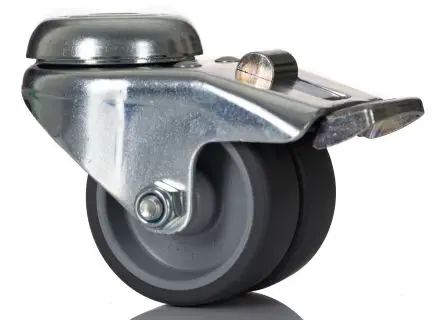 Produktfoto 1 von Tente Gebremst, schwenkbar Rolle, Rad ø 50 mm, 45 kg, Ges H. 69 mm, Rad B. 18 mm, Thermoplast-Gummi