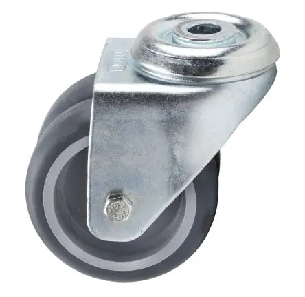 Produktfoto 1 von Tente Drehbar Rolle, Rad ø 75 mm, 80 kg, Ges H. 99 mm, Rad B. 25 mm, Thermoplast-Gummi