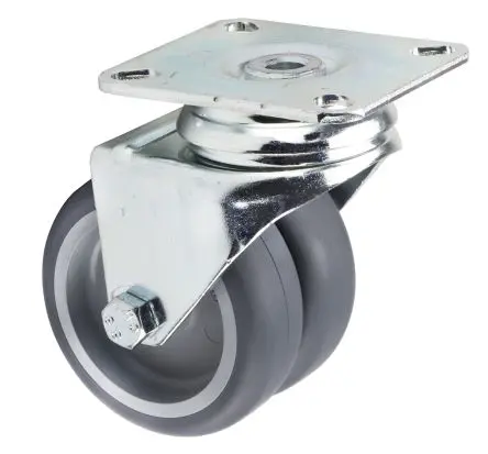 Produktfoto 1 von Tente Drehbar Rolle, Rad ø 75 mm, 80 kg, Ges H. 99 mm, Rad B. 25 mm, Thermoplast-Gummi
