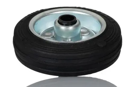 Produktfoto 1 von Tente Rollwagenrolle Schwarz, Mat. Gummi, 70 kg Ø 100 mm, B. 30 mm