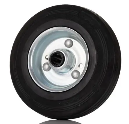 Produktfoto 1 von Tente Rollwagenrolle Schwarz, Mat. Gummi, 100 kg Ø 125 mm, B. 37 mm