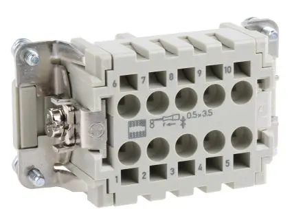 HARTING Han ES Industrie-Steckverbinder Kontakteinsatz Buchse, 10-polig 16A, Kabel, Steckverbindereinsatz