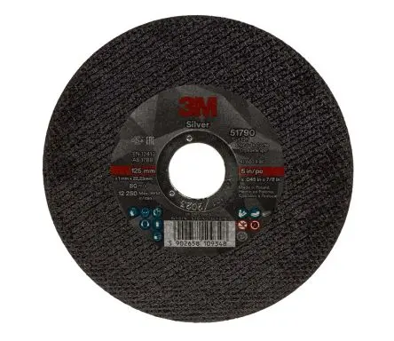 Produktfoto 1 von 3M Silver Schleifscheibe, Korngröße P120 Aluminiumbeschichtet Fein, 125 mm x 22.23 mm, 12000 U/min