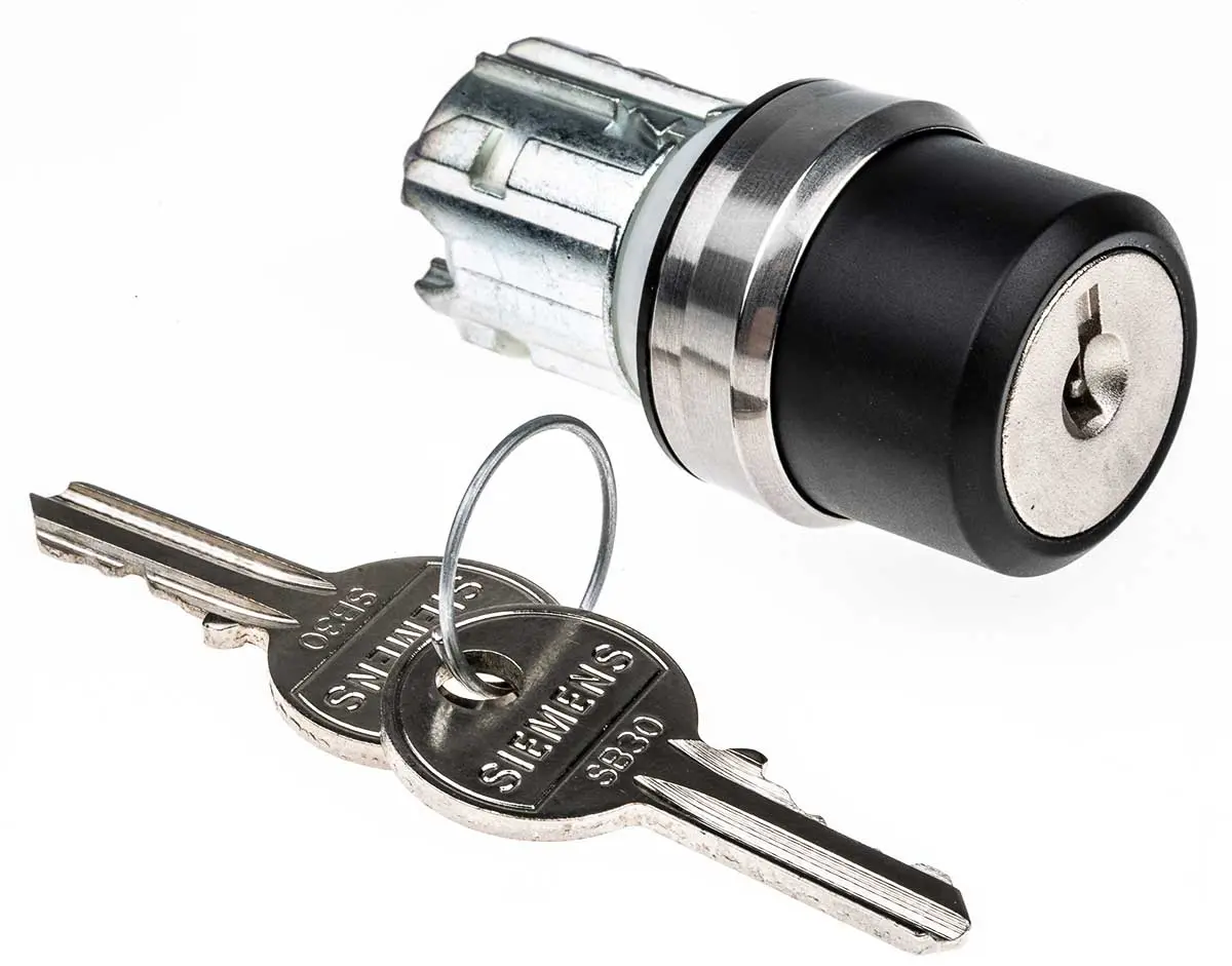 Produktfoto 1 von Siemens SIRIUS ACT 3SU10 Schlüsselschalterkopf 22 mm 3 Positionen Ronis Tastend IP40, IP20, IP66, IP69K, IP69