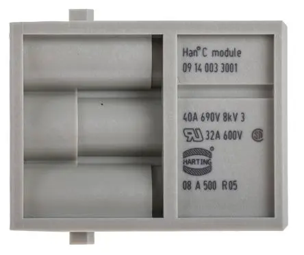 Produktfoto 1 von HARTING HAN Modular Modul für robusten Stromversorgungsstecker Stecker, 3-polig 40A, Kabel, Steckverbindermodul