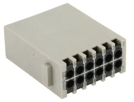 Produktfoto 1 von HARTING 0914 Modul für robusten Stromversorgungsstecker Stecker, 12-polig 10A, Kabel, Schnellverriegelungsmodul