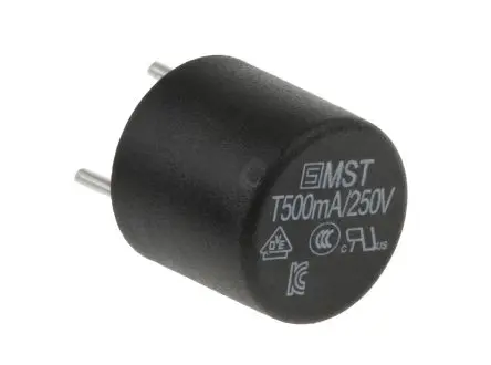 Produktfoto 1 von Schurter Nicht zurücksetzbare Sicherung 500mA Radial 250V ac Thermoplast T 18.8 mm 2 Zoll 8.5 mm