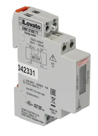 Produktfoto 1 von Lovato DME Energiemessgerät LCD 90 mm x 17.9 mm Digital, 6-stellig / 1-phasig 1 Ausg. Impulsausgang