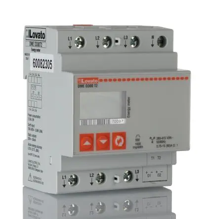 Produktfoto 1 von Lovato DME Energiemessgerät LCD 92 mm x 72 mm Energiemessgerät, 6-stellig / 3-phasig 2 Ausg. Impulsausgang