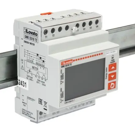 Produktfoto 1 von Lovato DME Energiemessgerät LCD 90 mm x 72 mm Digital / 3-phasig 2 Ausg. 2 Eing. Impulsausgang