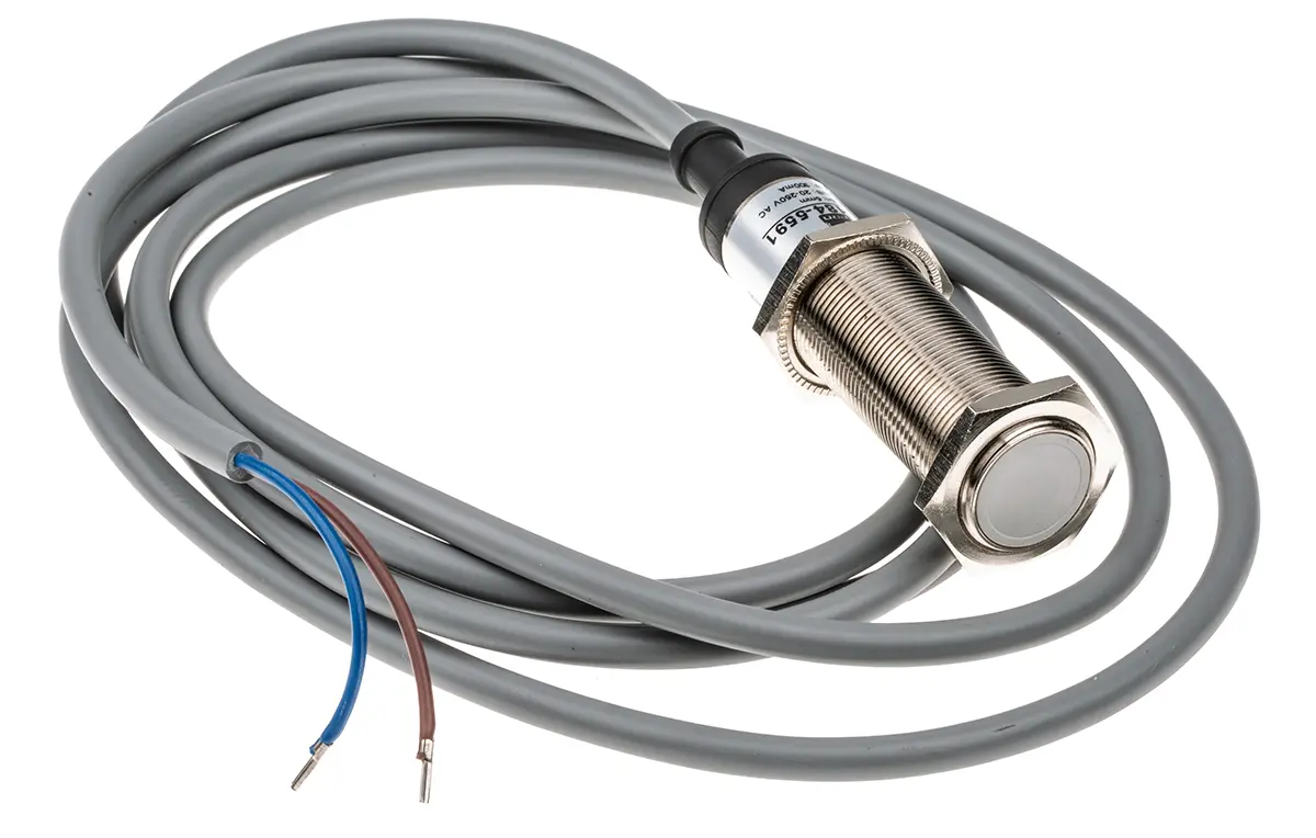 Produktfoto 1 von RS PRO M18 Näherungssensor Kapazitiv, Gewinderohr 5 mm 2-Draht 20 | 250 V ac / 3 mA NO, IP67