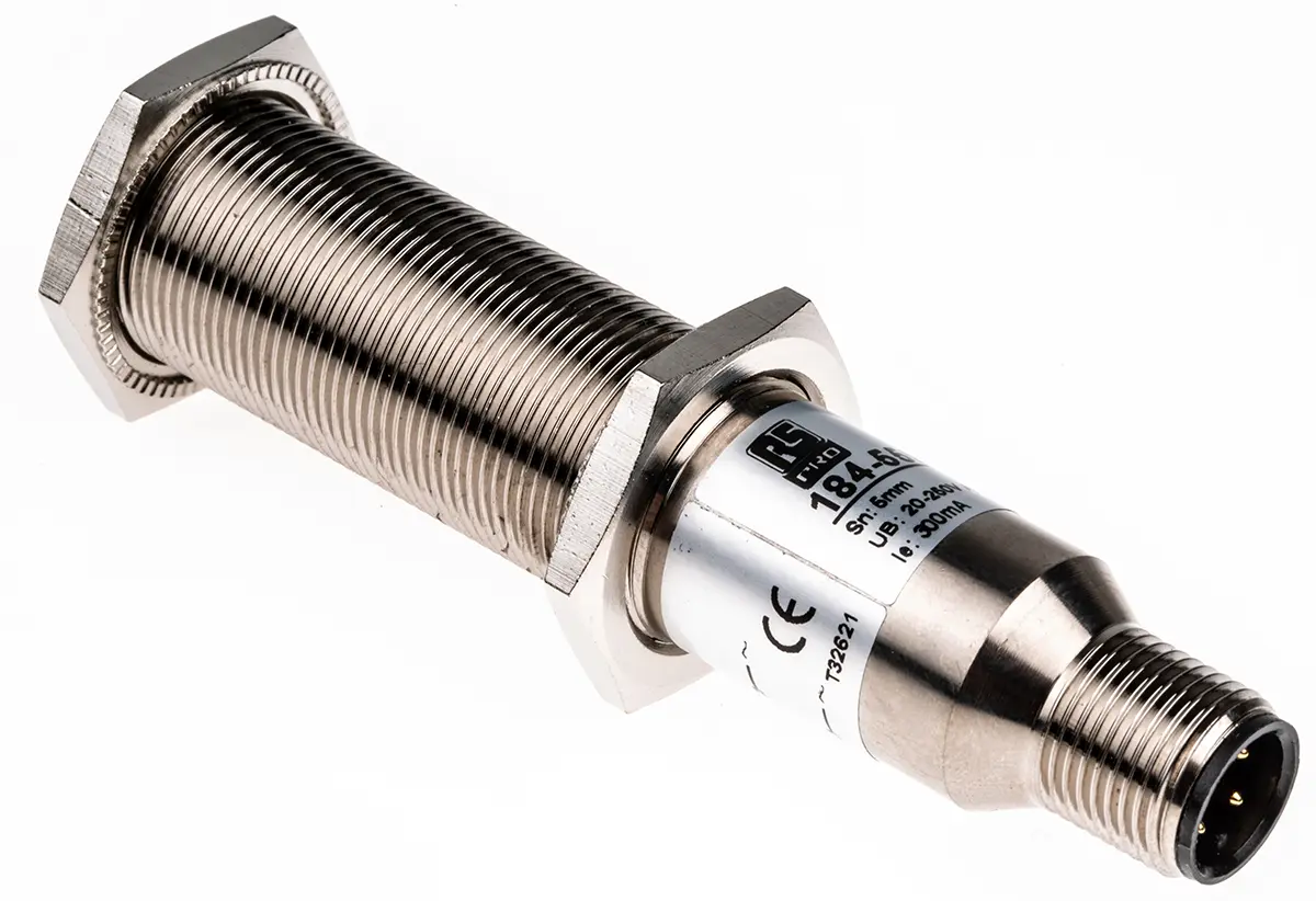 Produktfoto 1 von RS PRO M18 Näherungssensor Kapazitiv, Gewinderohr 5 mm 2-Draht 20 | 250 V ac / 200 mA NO, IP67