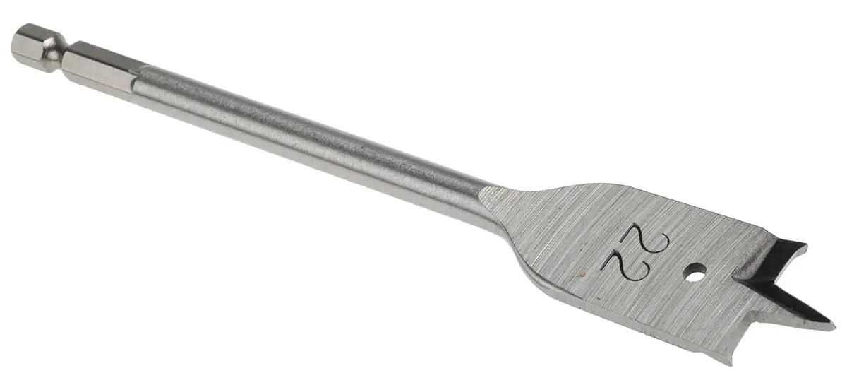Produktfoto 1 von RS PRO CrV-Stahl Holz-Fräsbohrer 22mm x 152,4 mm