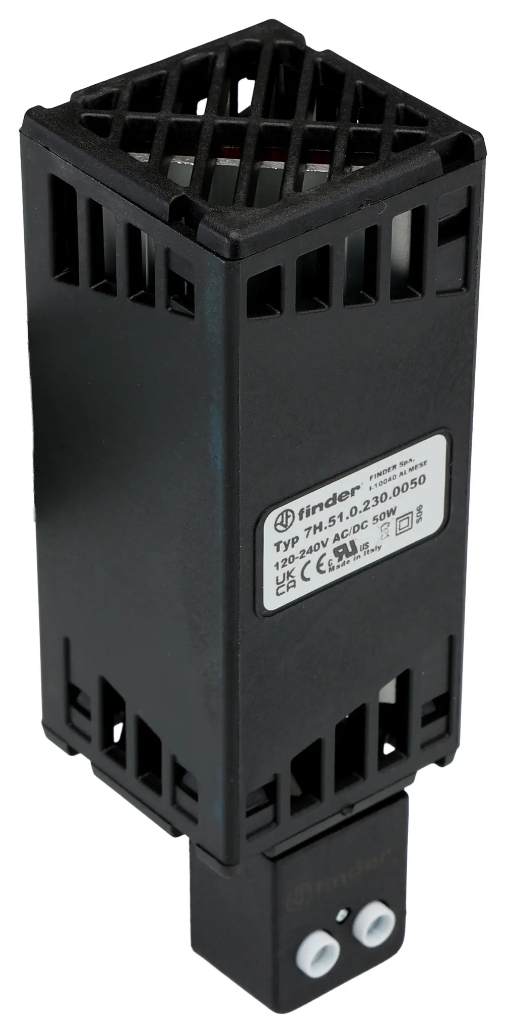 Produktfoto 1 von Finder 7H Schaltschrank-Heizung, -45 → +50°C, 110 → 230V ac, H.  x 125mm, B , 41mm, T.  x 41mm 50Hz