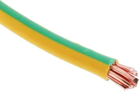 Produktfoto 1 von RS PRO H07V-R Schaltdraht 50 m Grün, Gelb Ø 8 mm 7 Litzen Raucharm, halogenfrei