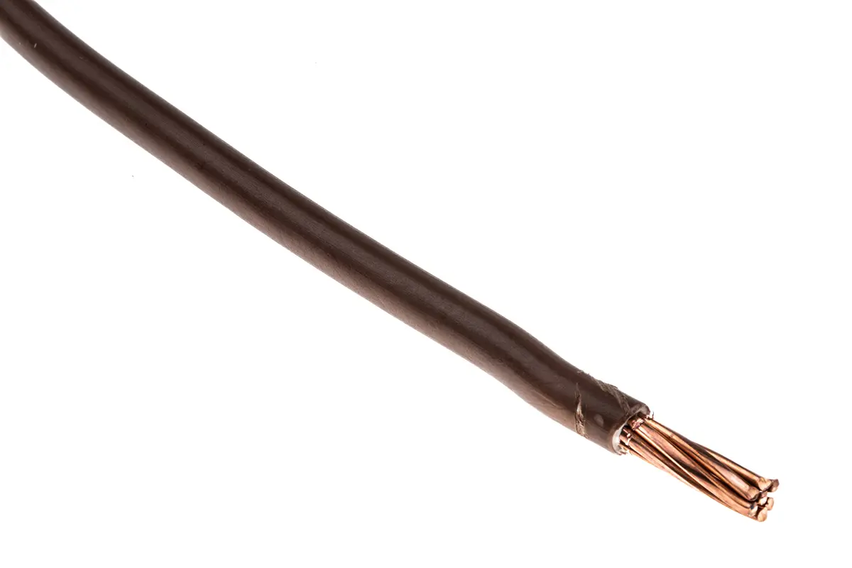 Produktfoto 1 von RS PRO H07V-R Einzeladerleitung 16mm² 50m Braun PVC TI1 isoliert Ø 7.8mm 7/1,7 mm Litzen