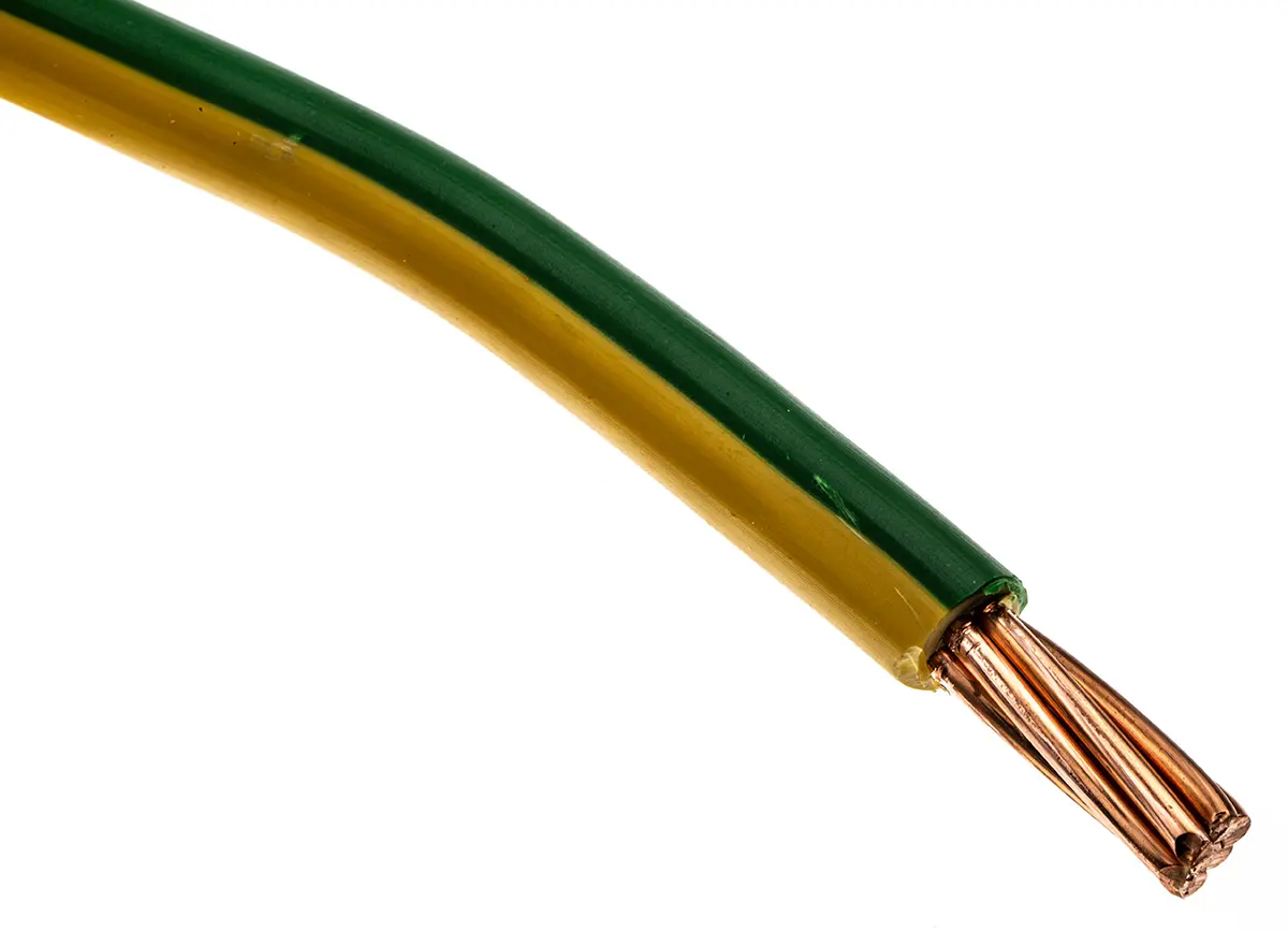 Produktfoto 1 von RS PRO H07V-R Einzeladerleitung 35mm² 50m Grün/Gelb PVC TI1 isoliert Ø 10.9mm 7/2,52 mm Litzen