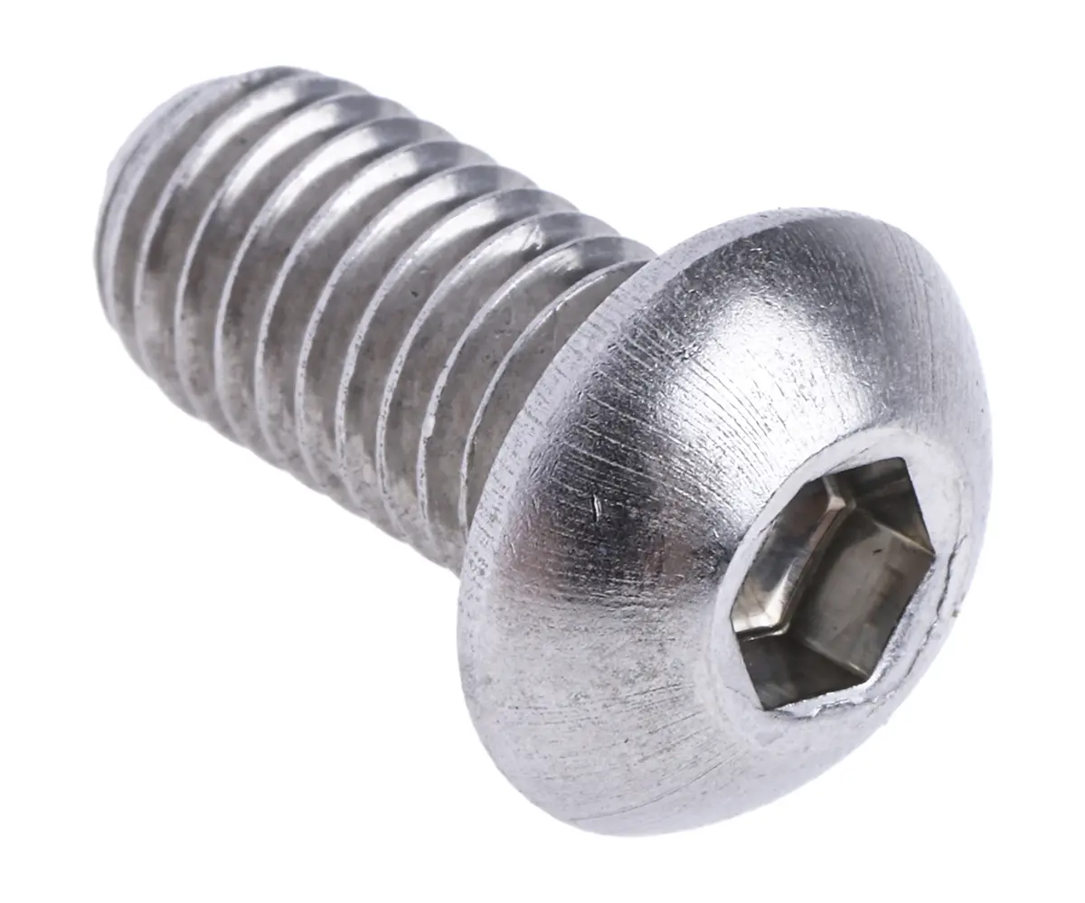 Produktfoto 1 von RS PRO Linsenkopf Innensechskantschraube, Edelstahl A2, M8 x 1.25mm, 16mm