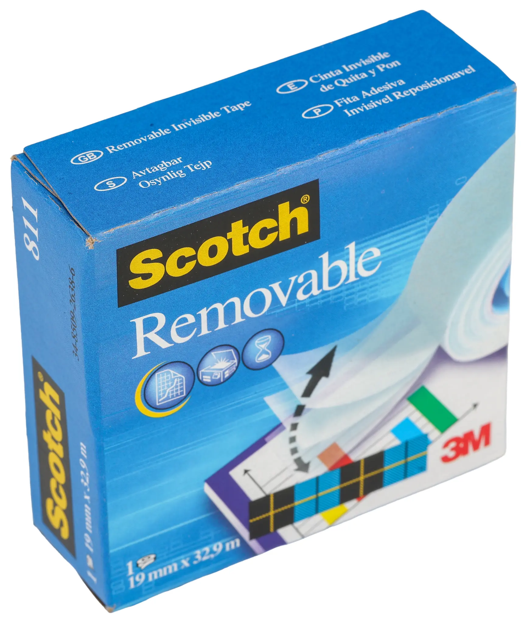 Produktfoto 1 von 3M Büroband Klar, 19 mm x 33 m, 811, Scotch No. 811 Removable Magic Tape