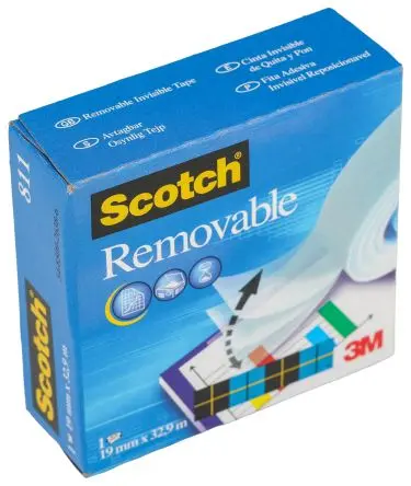 Produktfoto 1 von 3M Büroband Klar, 19mm x 33 m, 811, Scotch No. 811 Removable Magic Tape