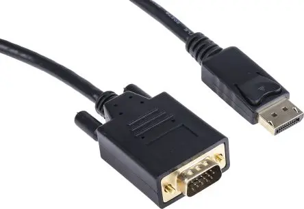 Produktfoto 1 von RS PRO, Stecker DisplayPort-Kabel A DisplayPort B VGA - Stecker, 1 m Polyvinylchlorid