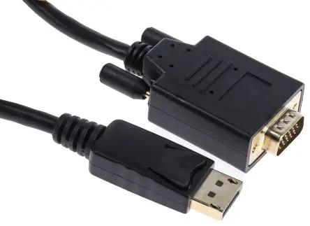 Produktfoto 1 von RS PRO, Stecker DisplayPort-Kabel A DisplayPort B VGA - Stecker, 2 m Polyvinylchlorid
