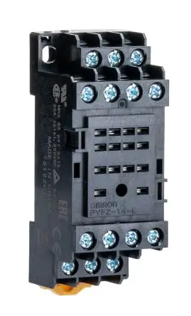 Produktfoto 1 von Omron Relaissockel zur Verwendung mit Miniatur-Leistungsrelais, 14 -Kontakt, DIN-Hutschiene, 250V ac