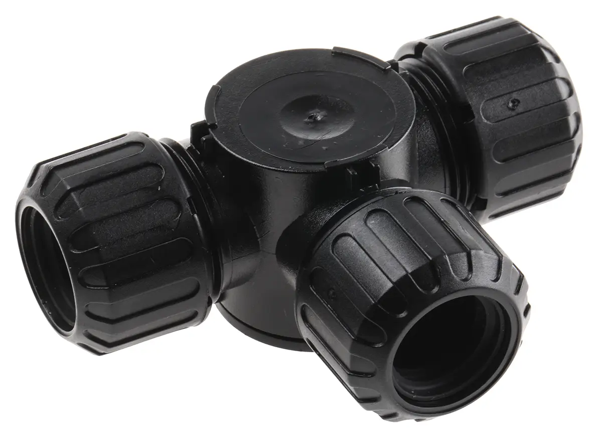 Adaptaflex ASF Nylon 6.6 Kabelrohr Befestigung M16 16 mm Schwarz Schwarz-Finish IP66, IP40