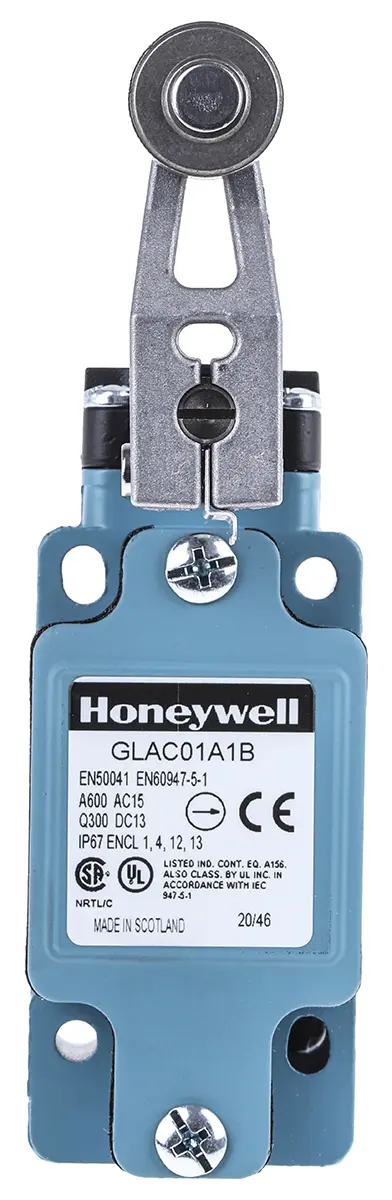 Honeywell GLA Endschalter, Rollenhebel, 1-poliger Wechsler, Schließer/Öffner, IP 67, Zinkdruckguss, 6A Anschluss M20
