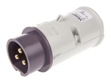 Produktfoto 1 von MENNEKES Leistungssteckverbinder Violett 3P, 20V, 25 V, Kabel Gerade IP44 16A