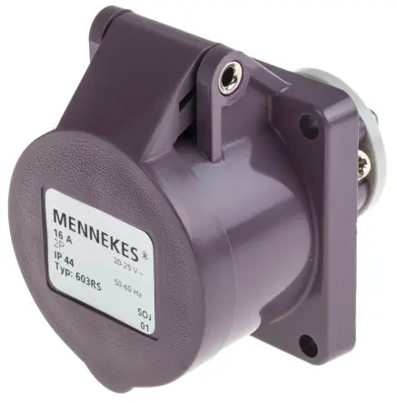 Produktfoto 1 von MENNEKES Leistungssteckverbinder Violett, 25V 2P / 16A, Panel IP44