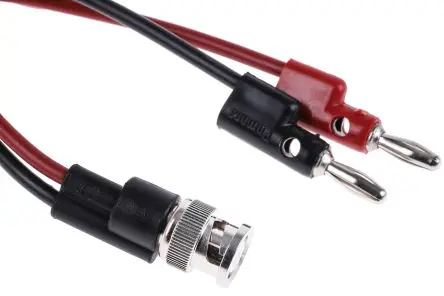 Produktfoto 1 von Pomona BNC-Messleitung Stecker / Buchse, Schwarz, Rot Polypropylen-isoliert 140 mm, 500V ac