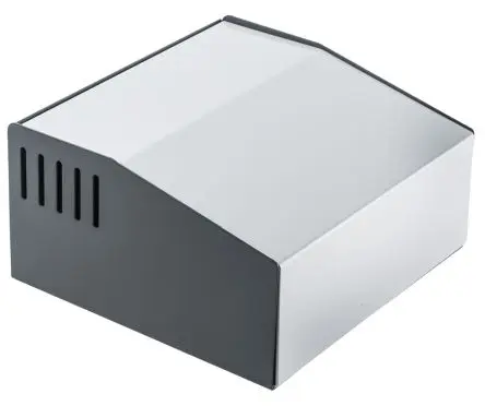 Produktfoto 1 von Hammond 500 Aluminium, Stahl Pultgehäuse Geneigte Front, Grau, 180 mm 100 mm, 196 mm