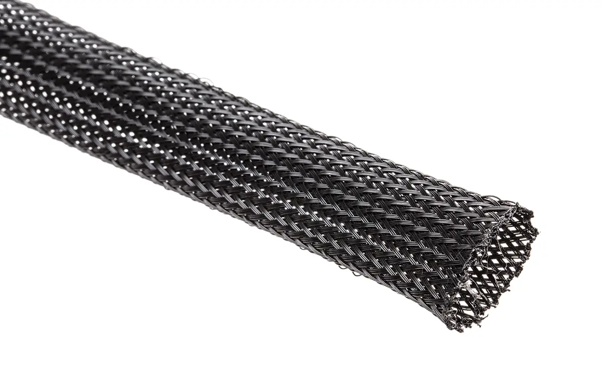 Produktfoto 1 von HellermannTyton Helagaine HEGP Kabelschlauch Schwarz PET für Kabel-Ø 10mm bis 20mm, Länge 5m Umflochten Dehnbar
