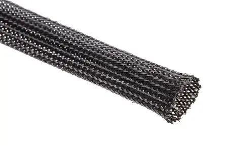Produktfoto 1 von HellermannTyton HEGP15 Kabelbinder Schwarz Polyethylenterephthalat für Kabel-Ø 10 mm, Kabel ø 20 mm, Länge 5m Umflochten