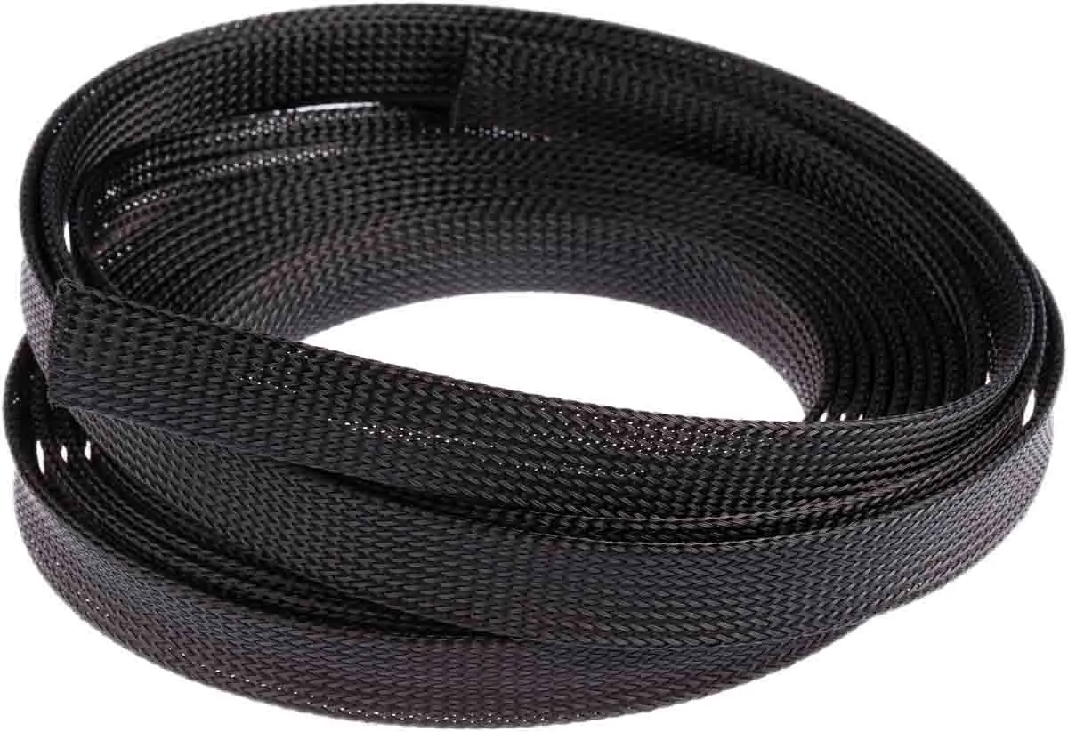 Produktfoto 1 von HellermannTyton Helagaine HEGP Kabelschlauch Schwarz PET für Kabel-Ø 14mm bis 26mm, Länge 5m Umflochten Dehnbar