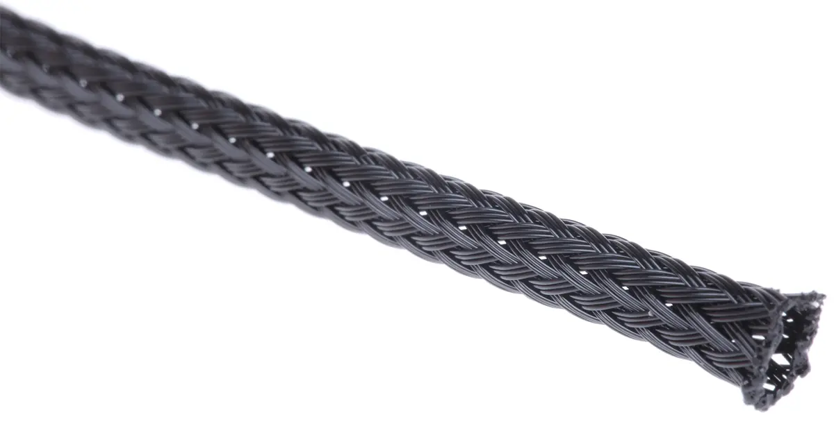 HellermannTyton Helagaine HEGP Kabelschlauch Schwarz PET für Kabel-Ø 1mm bis 5mm, Länge 5m Umflochten Dehnbar
