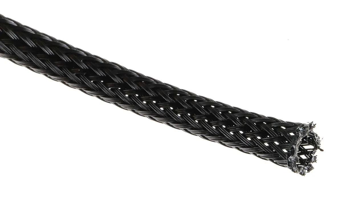 Produktfoto 1 von HellermannTyton HEGP Kabelschlauch Schwarz PET für Kabel-Ø 2mm bis 7mm, Länge 5m Umflochten Dehnbar