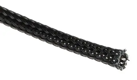 Produktfoto 1 von HellermannTyton HEGP Kabelbinder Schwarz Polyethylenterephthalat für Kabel-Ø 2 mm, Kabel ø 7 mm, Länge 5m Umflochten
