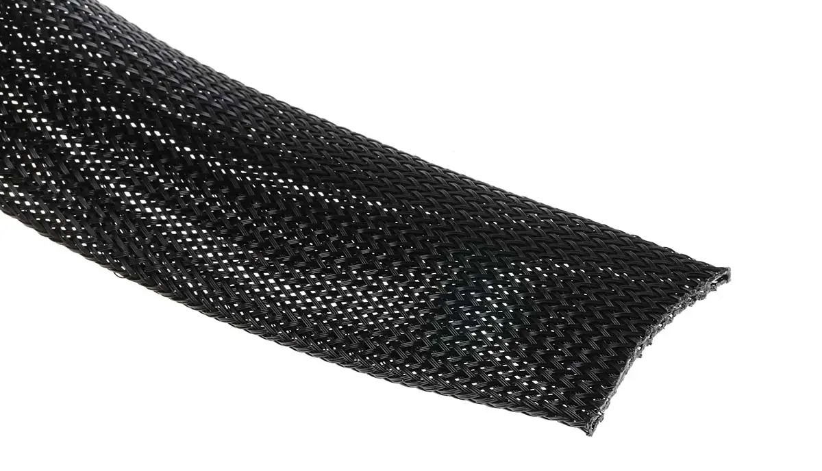 Produktfoto 1 von HellermannTyton Helagaine HEGP Kabelschlauch Schwarz PET für Kabel-Ø 20mm bis 40mm, Länge 50m Umflochten Dehnbar