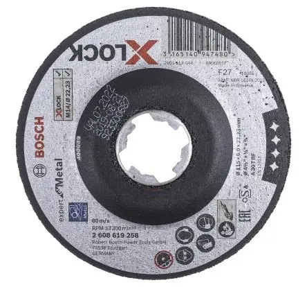 Produktfoto 1 von Bosch X Lock Aluminiumbeschichtet Ø 115 mm / Stärke 6 mm, Korngröße 10 10 pro Paket