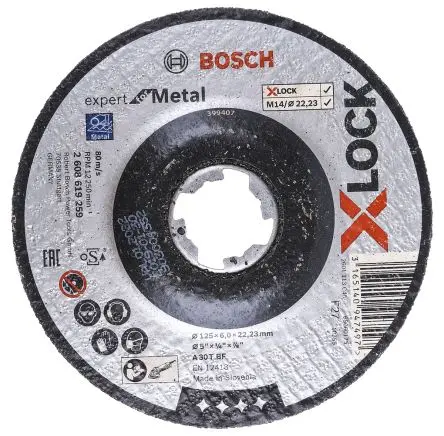 Produktfoto 1 von Bosch X Lock Aluminiumbeschichtet Ø 125 mm / Stärke 6 mm, Korngröße 10 10 pro Paket
