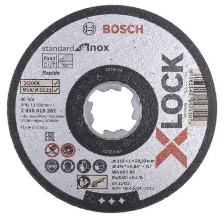 Produktfoto 1 von Bosch X Lock Siliziumkarbid Ø 115 mm / Stärke 1 mm, Korngröße 25 Sehr Fein 25 pro Paket