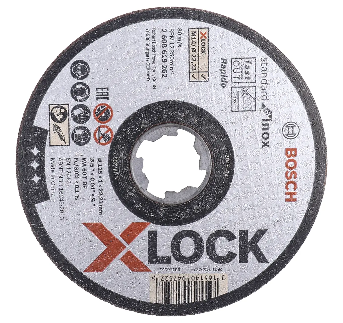 Produktfoto 1 von Bosch X Lock Siliziumkarbid Ø 125 mm / Stärke 1 mm, Korngröße 25 Sehr Fein 25 Per Pack